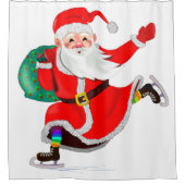クリスマスシャワーカーテンサンタ（ギフト付き） シャワーカーテン (正面)