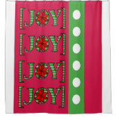 クリスマスシャワーカーテンジョイレッド シャワーカーテン (正面)