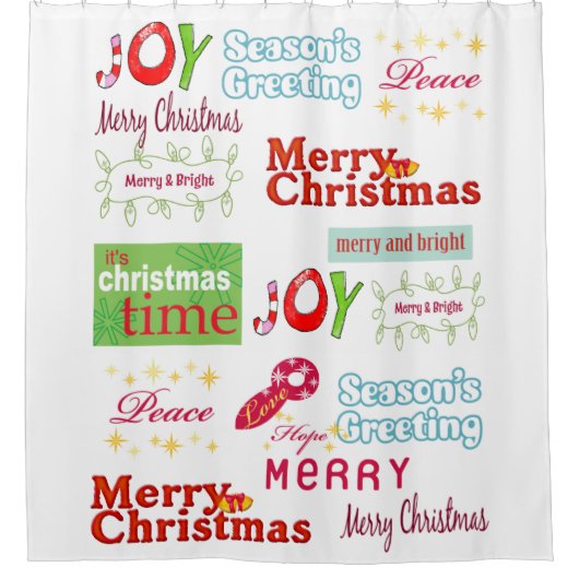 クリスマスシャワーカーテンジョイ シャワーカーテン (正面)