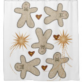 クリスマスシャワーカーテンジンジャーブレッドマン シャワーカーテン (正面)