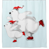 クリスマスシャワーカーテンハッピーファミリーベア シャワーカーテン (正面)