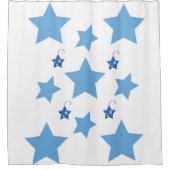 クリスマスシャワーカーテンブルースターズ シャワーカーテン (正面)