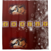 クリスマスシャワーカーテン、イエスキリスト シャワーカーテン (正面)