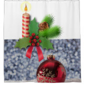 クリスマスシャワーカーテン、キャンドル シャワーカーテン (正面)