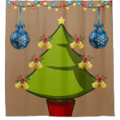 クリスマスシャワーカーテン、クリスマスツリー シャワーカーテン (正面)