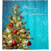クリスマスシャワーカーテン/クリスマスツリー シャワーカーテン (正面)