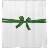 クリスマスシャワーカーテン、グリーンボウ シャワーカーテン (正面)