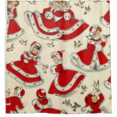 クリスマスシャワーカーテン,ヴィンテージ シャワーカーテン (正面)