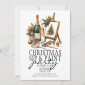 クリスマスシャンパンシップとア絵を描ートパーティー 招待状 (正面)