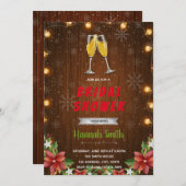 クリスマスシャンパンテーマ招待 招待状 (正面/裏面)