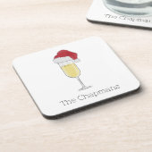 クリスマスシャンパンフェスティバルサンタハット コースター (左側)