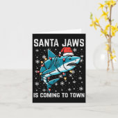 クリスマスシャークサンタジョーズクリスマスメンボーイズキッズアウト カード (黄色い花)