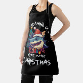 クリスマスシャークサンタハットクリスマスサンタおもしろいジョーズ エプロン (インサイチュ)