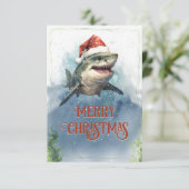 クリスマスシャーク サンキューカード (スタンド正面)