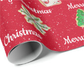 クリスマスシュガークッキーと雪片 ラッピングペーパー (ロールコーナー)