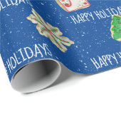 クリスマスシュガークッキーと雪片 ラッピングペーパー (ロールコーナー)