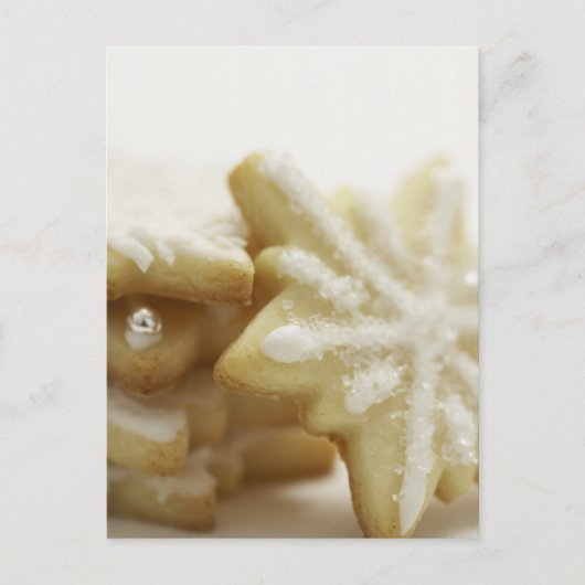 クリスマスシュガークッキーのグリーティングカードとシール シーズンポストカード (正面)