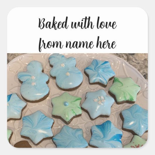 クリスマスシュガークッキーのパッケージシール スクエアシール (正面)