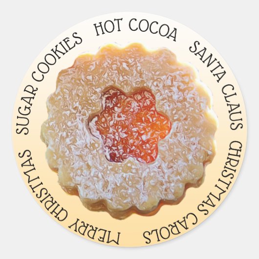 クリスマスシュガークッキーホリデー ラウンドシール (正面)