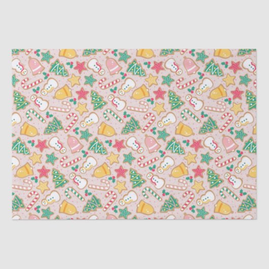 クリスマスシュガークッキー雪だるまキャンディカン 薄葉紙 (正面)