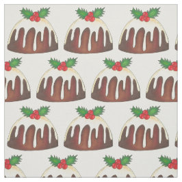 クリスマスシュガープラムプディングホリデーデザート ファブリック