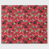 クリスマスシュナウザラッピング紙 ラッピングペーパー (フラット)