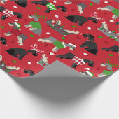 クリスマスシュナウザラッピング紙 ラッピングペーパー (角)