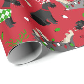 クリスマスシュナウザラッピング紙 ラッピングペーパー (ロールコーナー)