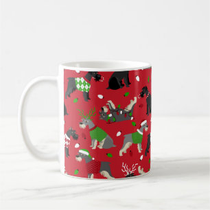 クリスマスシュナウザーコーヒーマグ コーヒーマグカップ