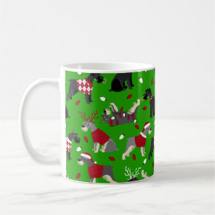 クリスマスシュナウザーコーヒーマグ コーヒーマグカップ