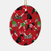 クリスマスシュナウザーセラミックオーナメント セラミックオーナメント (右)