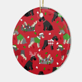 クリスマスシュナウザーセラミックオーナメント セラミックオーナメント (左)