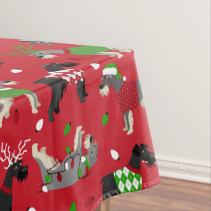 クリスマスシュナウザーテーブルクロス テーブルクロス