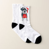 クリスマスシュナウザードッグサンタハットおもしろいソックス ソックス (ペア)