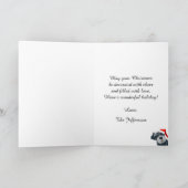 クリスマスシュナウザードッグサンタハットグリーティングカード シーズンカード (内部)