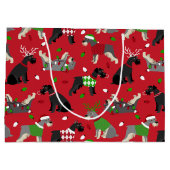 クリスマスシュナウザーラージ抱き枕 ラージペーパーバッグ (裏面)