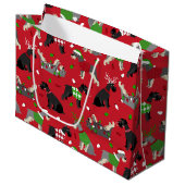 クリスマスシュナウザーラージ抱き枕 ラージペーパーバッグ (正面アングル)
