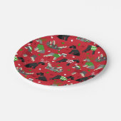 クリスマスシュナウザー紙プレート ペーパープレート (アングル)