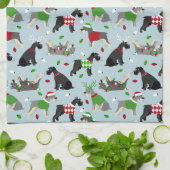 クリスマスシュナウザー キッチンタオル (折り畳み)