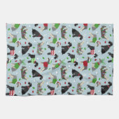 クリスマスシュナウザー キッチンタオル (横)