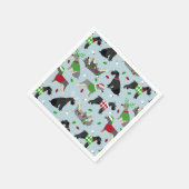クリスマスシュナウザー スタンダードカクテルナプキン (角)