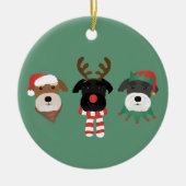 クリスマスシュナウツァードッグ セラミックオーナメント (正面)