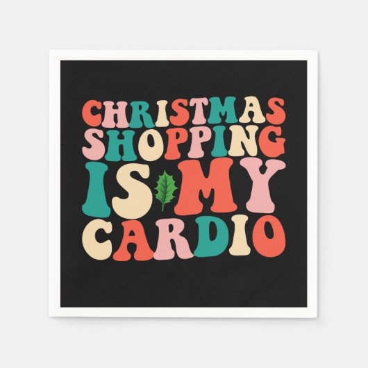 クリスマスショッピングイマイカーディオホリデイ スタンダードカクテルナプキン (正面)