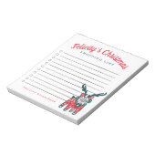 クリスマスショッピングリストフランスのブルドッグトナカイ ノートパッド (回転)