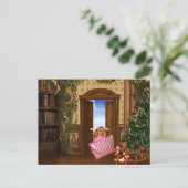 クリスマスショッピング犬 シーズンポストカード (スタンド正面)