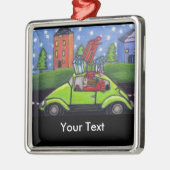 クリスマスショッピング車のギフト メタルオーナメント (左)