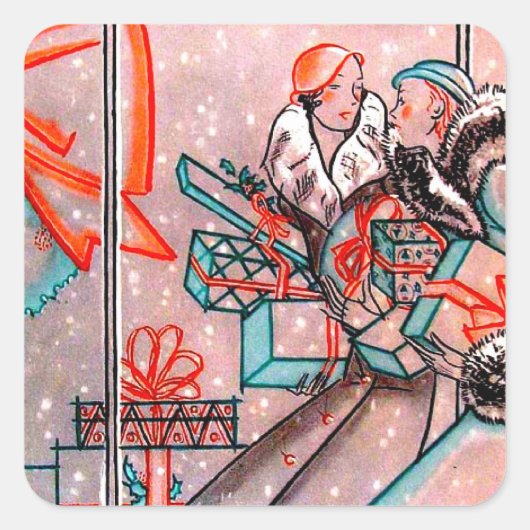 クリスマスショッピング スクエアシール (正面)