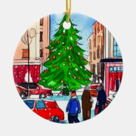 クリスマスショッピング セラミックオーナメント