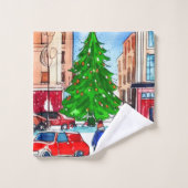 クリスマスショッピング バスタオルセット (ウォッシュタオル)