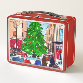 クリスマスショッピング メタルランチボックス